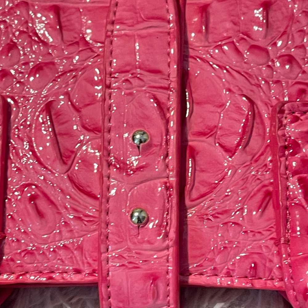 Hot Pink Croc Embossed Satchel Bag | Luxury Statement‎ Handbag | Crossbody Purse - Picture 6 of 10